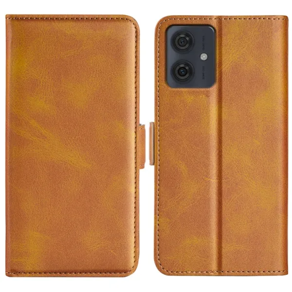 SIDE Peňaženkové puzdro pre Motorola Moto G54 5G / G54 Power Edition 5G svetlohnedé