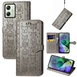 ART ANIMALS Peňaženkový obal pre Motorola Moto G54 5G / G54 Power Edition 5G šedý