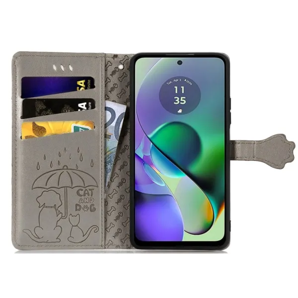 ART ANIMALS Peňaženkový obal pre Motorola Moto G54 5G / G54 Power Edition 5G šedý