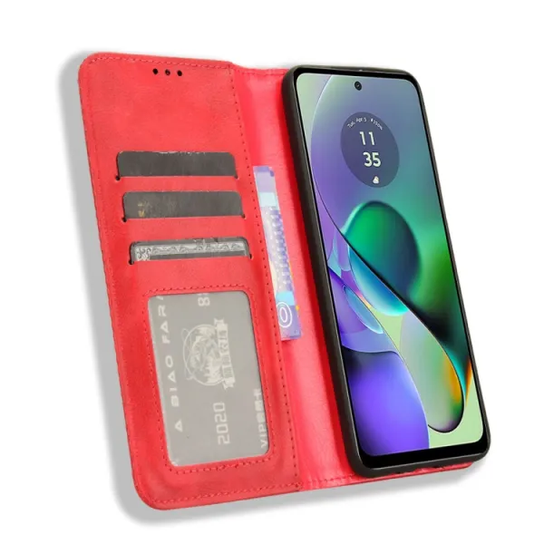 BUSINESS Peňaženkový kryt pre Motorola Moto G54 5G / G54 Power Edition 5G červený