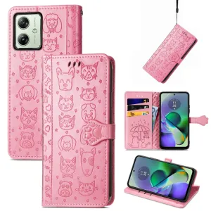 ART ANIMALS Peňaženkový obal pre Motorola Moto G54 5G / G54 Power Edition 5G ružový