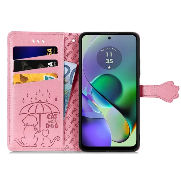 ART ANIMALS Peňaženkový obal pre Motorola Moto G54 5G / G54 Power Edition 5G ružový