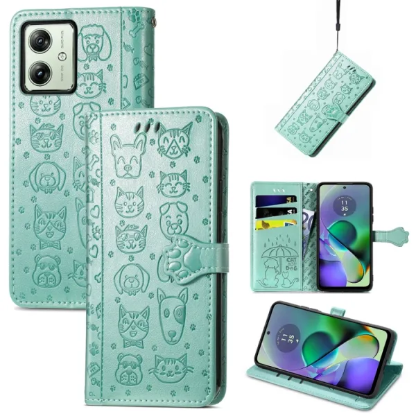 ART ANIMALS Peňaženkový obal pre Motorola Moto G54 5G / G54 Power Edition 5G zelený