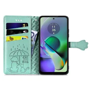 ART ANIMALS Peňaženkový obal pre Motorola Moto G54 5G / G54 Power Edition 5G zelený