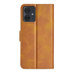 SIDE Peňaženkové puzdro pre Motorola Moto G54 5G / G54 Power Edition 5G svetlohnedé