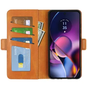 SIDE Peňaženkové puzdro pre Motorola Moto G54 5G / G54 Power Edition 5G svetlohnedé
