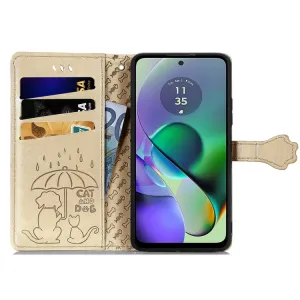 ART ANIMALS Peňaženkový obal pre Motorola Moto G54 5G / G54 Power Edition 5G zlatý