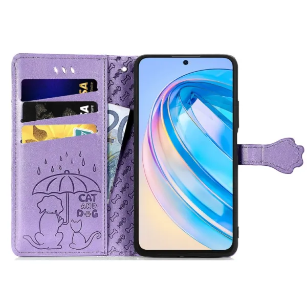 ART ANIMALS Peňaženkový obal pre Honor X6a fialový