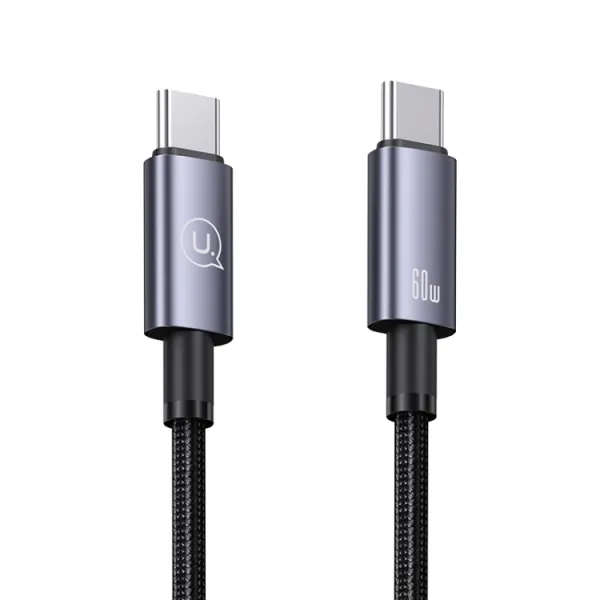 USAMS US-SJ664 60W Kábel USB Typ-C / Typ-C 2 metre čierny