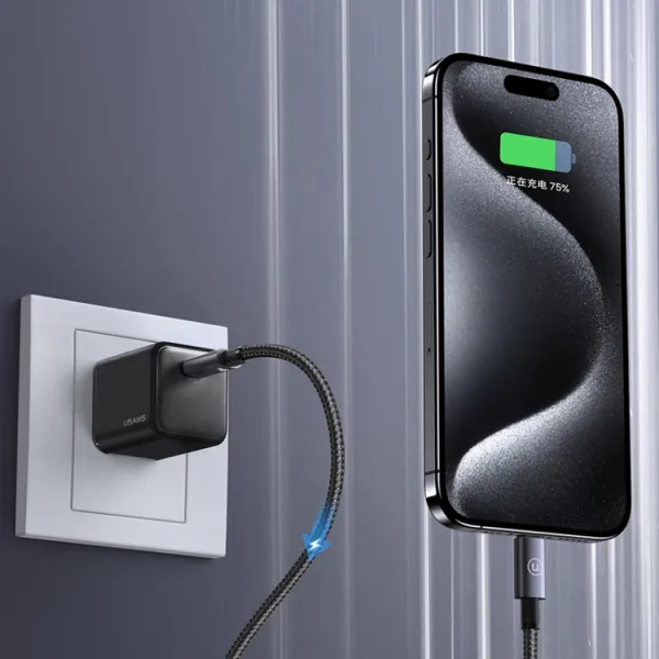 USAMS US-SJ664 60W Kábel USB Typ-C / Typ-C 2 metre čierny