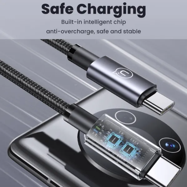 USAMS US-SJ664 60W Kábel USB Typ-C / Typ-C 2 metre čierny