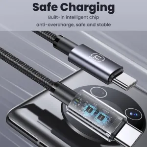 USAMS US-SJ664 60W Kábel USB Typ-C / Typ-C 2 metre čierny