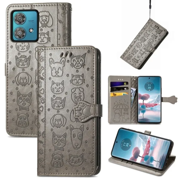 ART ANIMALS Peňaženkový obal pre Motorola Edge 40 Neo šedý