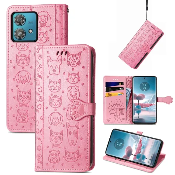ART ANIMALS Peňaženkový obal pre Motorola Edge 40 Neo ružový