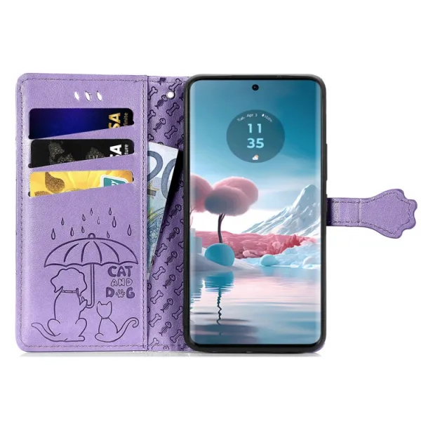 ART ANIMALS Peňaženkový obal pre Motorola Edge 40 Neo fialový