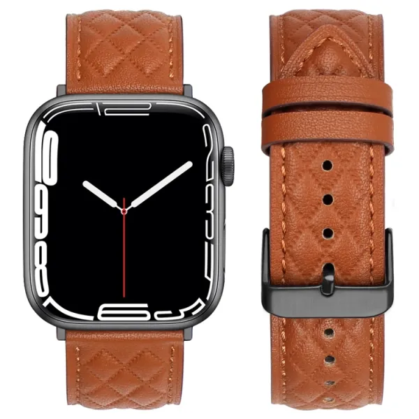 LATTICE BAND Kožený remienok pre Apple Watch SE / SE 2022 / SE 2023 / SE 2025 (44mm) hnedý