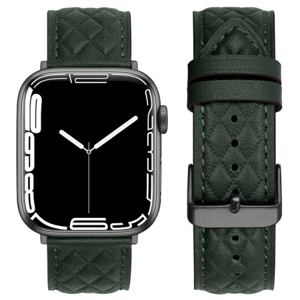 LATTICE BAND Kožený remienok pre Apple Watch SE / SE 2022 / SE 2023 / SE 2025 (44mm) zelený