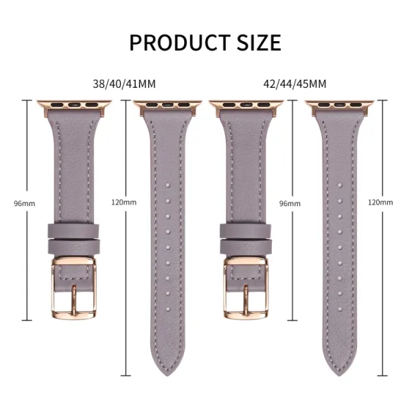 LEATHER Kožený remienok pre Apple Watch SE / SE 2022 / SE 2023 / SE 2025 (44mm) čierny