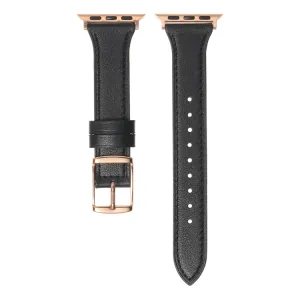 LEATHER Kožený remienok pre Apple Watch SE / SE 2022 / SE 2023 / SE 2025 (44mm) čierny