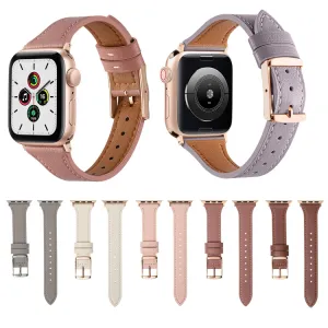 LEATHER Kožený remienok pre Apple Watch SE / SE 2022 / SE 2023 / SE 2025 (44mm) čierny