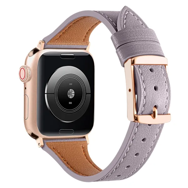 LEATHER Kožený remienok pre Apple Watch SE / SE 2022 / SE 2023 / SE 2025 (44mm) fialový