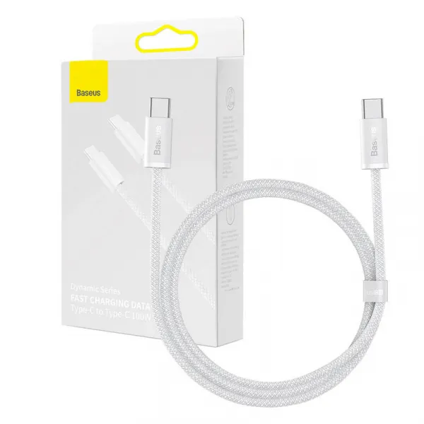 BASEUS CALD000202 100W Kábel USB Typ-C / USB Typ-C 1m biely