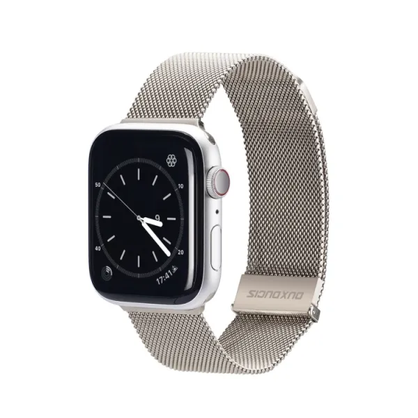 DUX MILANESE Kovový remienok pre Apple Watch SE / SE 2022 / SE 2023 / SE 2025 (44mm) STARLIGHT