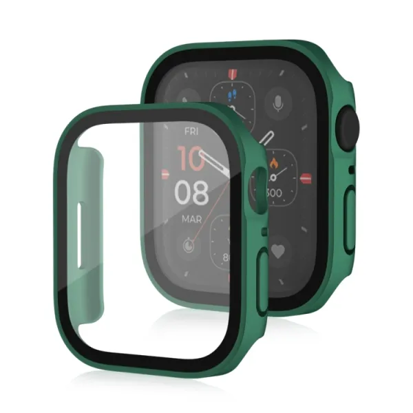 PC FULL COVER Plastový kryt so sklom pre Apple Watch SE / SE 2022 / SE 2023 / SE 2025 (40mm) zelený