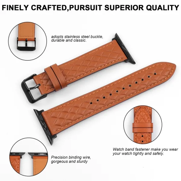 LATTICE BAND Kožený remienok pre Apple Watch SE / SE 2022 / SE 2023 / SE 2025 (44mm) béžový