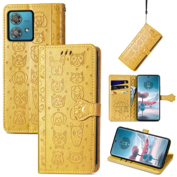 ART ANIMALS Peňaženkový obal pre Motorola Edge 40 Neo žltý