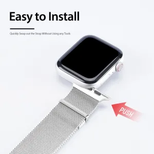 DUX MILANESE Kovový remienok pre Apple Watch SE / SE 2022 / SE 2023 / SE 2025 (44mm) strieborný