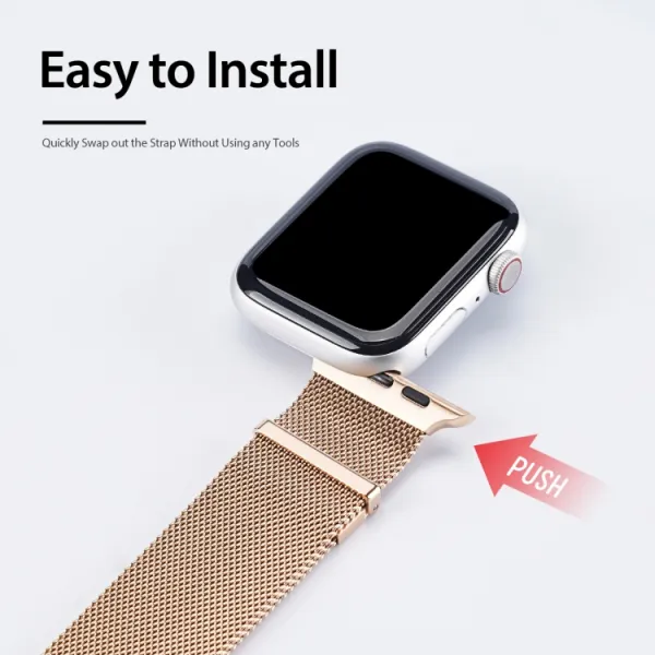 DUX MILANESE Kovový remienok pre Apple Watch SE / SE 2022 / SE 2023 / SE 2025 (40mm) zlatý