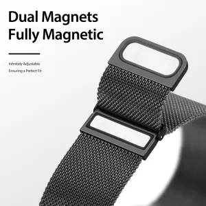 DUX MILANESE Kovový remienok pre Apple Watch SE / SE 2022 / SE 2023 / SE 2025 (44mm) čierny