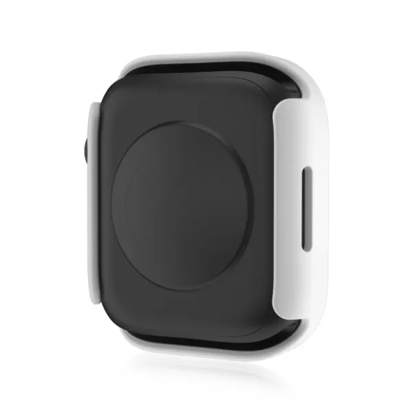 PC FULL COVER Plastový kryt so sklom pre Apple Watch SE / SE 2022 / SE 2023 / SE 2025 (44mm) biely