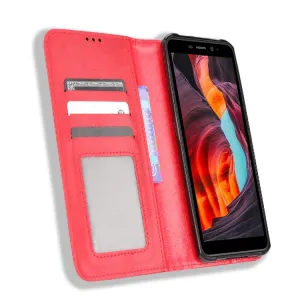 BUSINESS Peňaženkový kryt pre Ulefone Armor X10 / X10 Pro červený