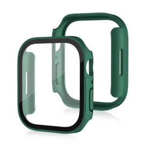 PC FULL COVER Plastový kryt so sklom pre Apple Watch SE / SE 2022 / SE 2023 / SE 2025 (40mm) zelený