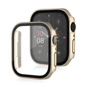 PC FULL COVER Plastový kryt so sklom pre Apple Watch SE / SE 2022 / SE 2023 / SE 2025 (40mm) ružovozlatý