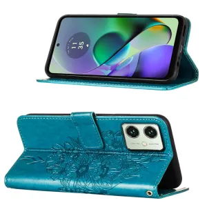 ART BUTTERFLY Peňaženkový obal pre Motorola Moto G54 5G / G54 Power Edition 5G modrý