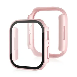 PC FULL COVER Plastový kryt so sklom pre Apple Watch SE / SE 2022 / SE 2023 / SE 2025 (40mm) ružovozlatý