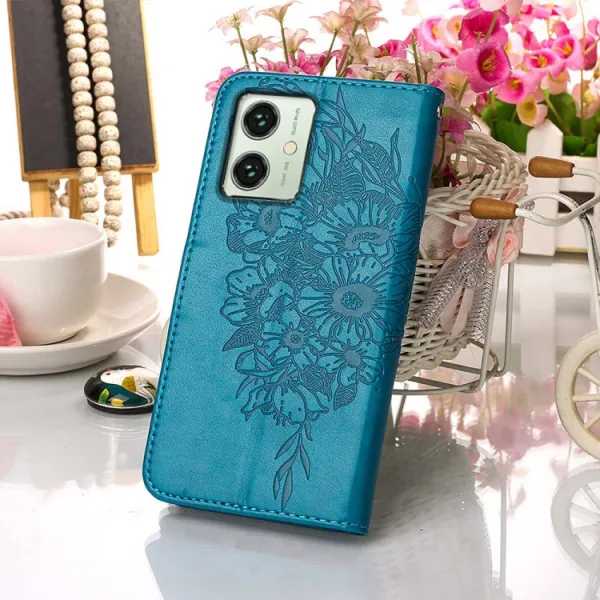 ART BUTTERFLY Peňaženkový obal pre Motorola Moto G54 5G / G54 Power Edition 5G modrý