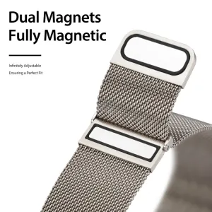 DUX MILANESE Kovový remienok pre Apple Watch SE / SE 2022 / SE 2023 / SE 2025 (44mm) STARLIGHT
