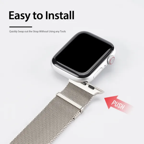 DUX MILANESE Kovový remienok pre Apple Watch SE / SE 2022 / SE 2023 / SE 2025 (44mm) STARLIGHT