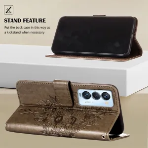 ART BUTTERFLY Peňaženkový obal pre Tecno Camon 18 Premier šedý