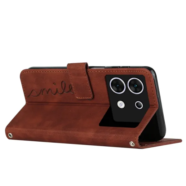 ART SMILE Peňaženkový obal s remienkom pre Infinix Zero 30 5G hnedý
