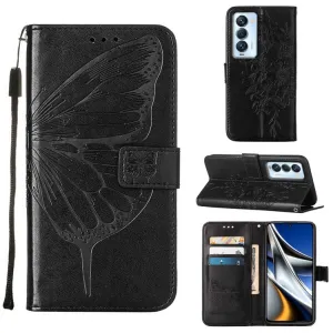 ART BUTTERFLY Peňaženkový obal pre Tecno Camon 18 Premier čierny