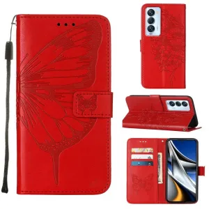 ART BUTTERFLY Peňaženkový obal pre Tecno Camon 18 Premier červený