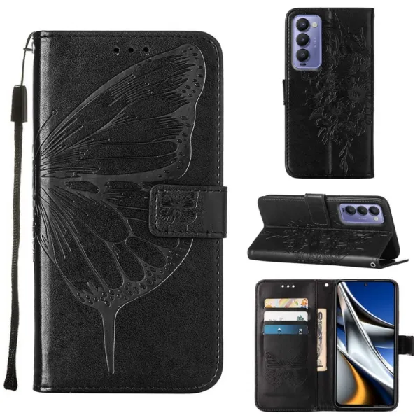 ART BUTTERFLY Peňaženkový obal pre Tecno Camon 18 čierny