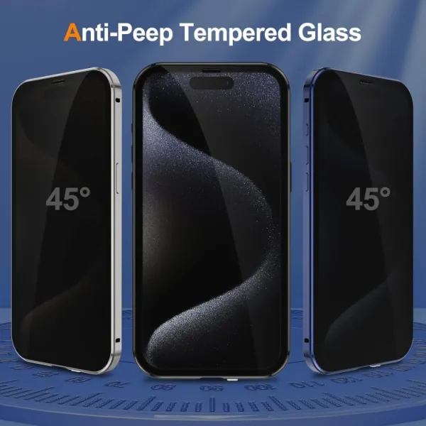 Magnetický kryt 360 pre Apple iPhone 15 Plus modrý