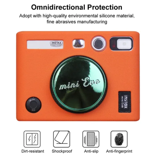 PULUZ SOFT Silikónový obal pre Instax Mini EVO oranžový