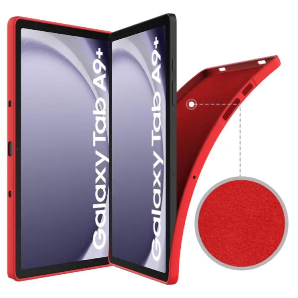 RUBBER Ochranný kryt pre Samsung Galaxy Tab A9+ červený